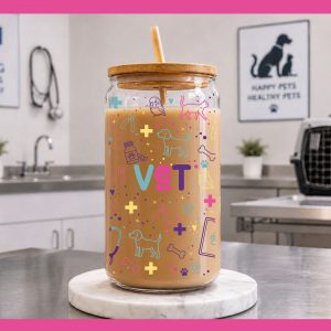 Vet Pet Clinic Glass Can Wrap PNG