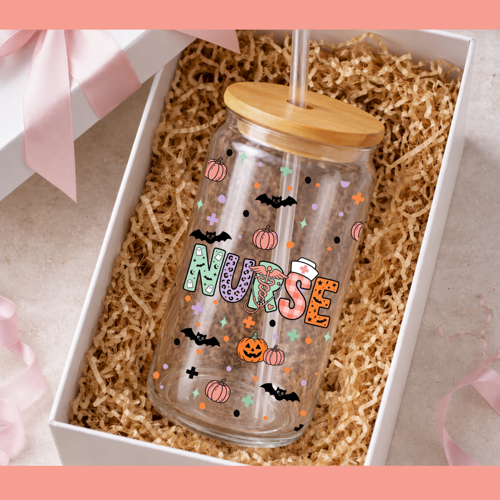 Halloween Nurse Glass Can Wrap PNG