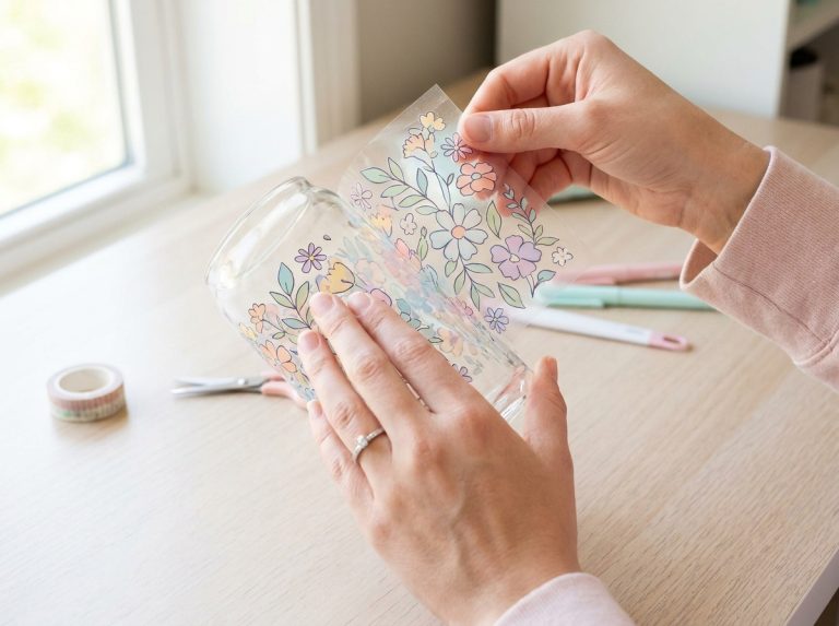 Applying a UV DTF wrap to a glass can