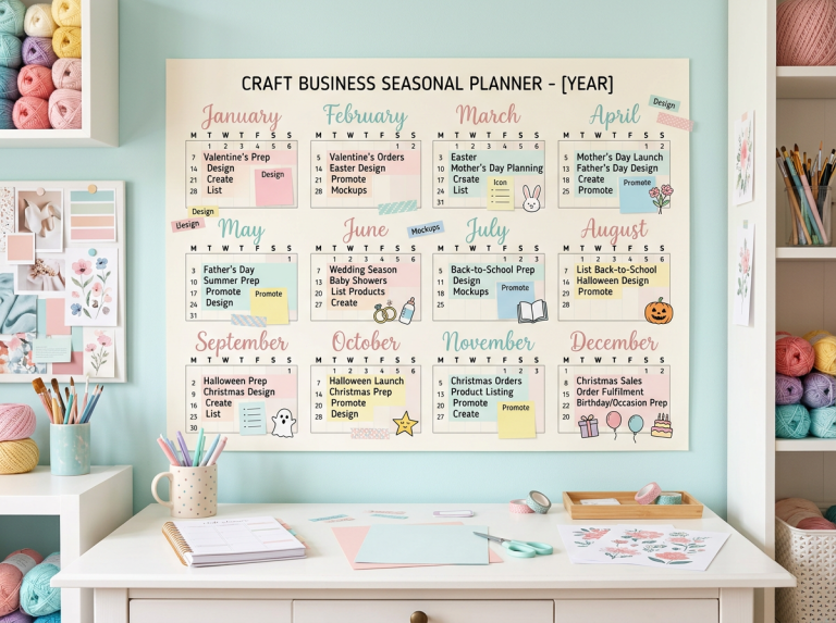 Seasonal planning calendar for craft businesses